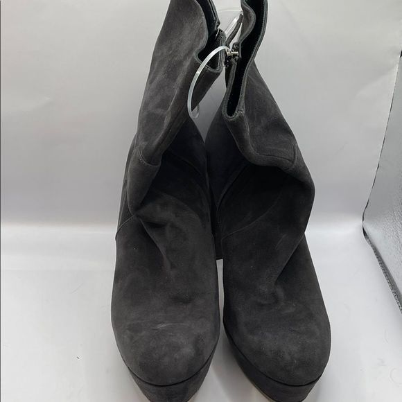 VERO CUOIO side zip suede booties, made in Italy, grey, size 38 (7), - Picture 6 of 10